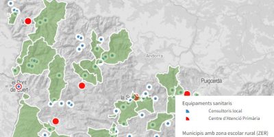 Mapes d’equipaments sanitaris i municipis amb zona escolar rural (ZER)